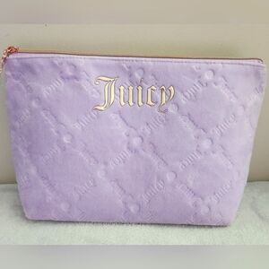 Juicy Couture Lavender Velour Women's Large Cosmetic Bag NEW